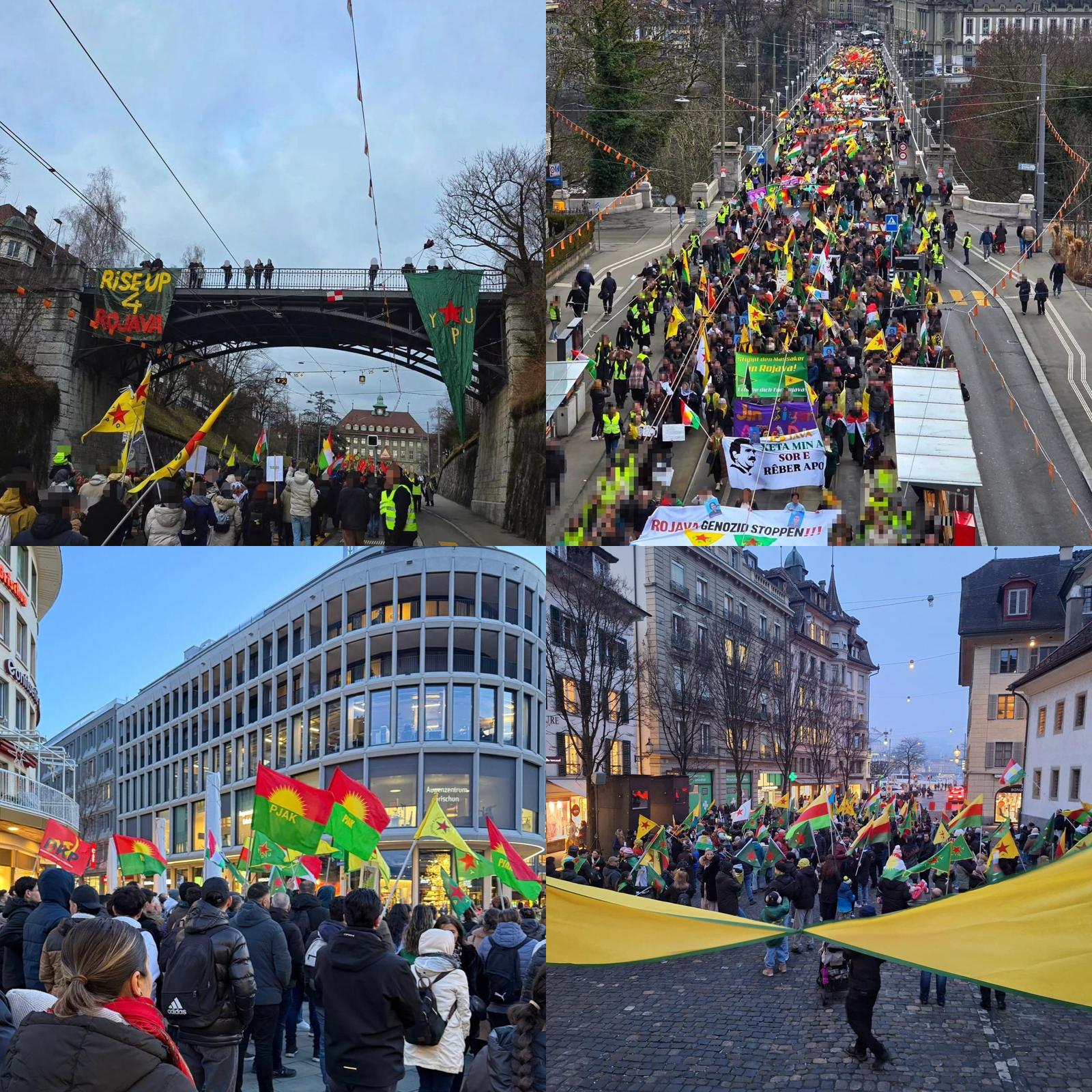 İsviçre’nin Birçok Kentinde Rojava’ya Yönelik Saldırılara Karşı Eylemler Düzenlendi